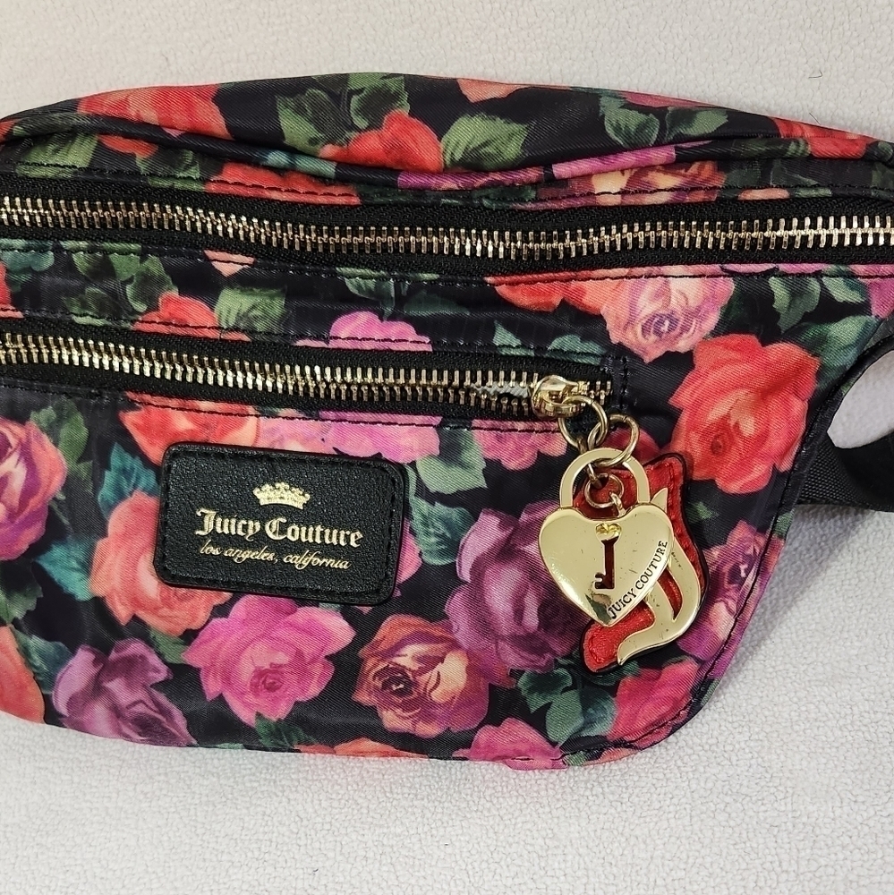 Juicy Couture Rose Fanny Pack Belt Bag EUC Firm